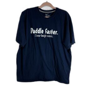Nike Mens Vintage Paddle Faster I Hear Banjo Music Funny Tee Shirt Blue 2XL